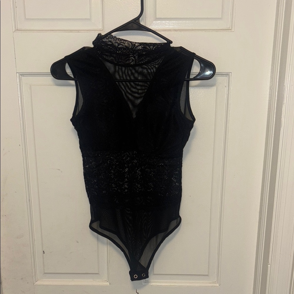 Elegant Black Lace Bodysuit